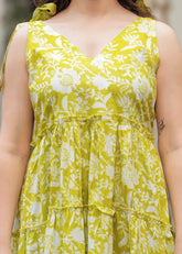 PASOYASTYLE Green Floral Dress - pasoya